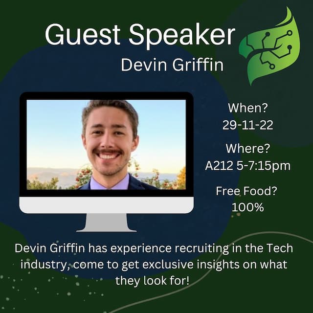 Devin Griffin Guest Speaker poster