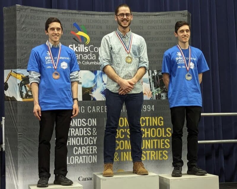 The top 3 podium at Skills Canada BC for IT Networking