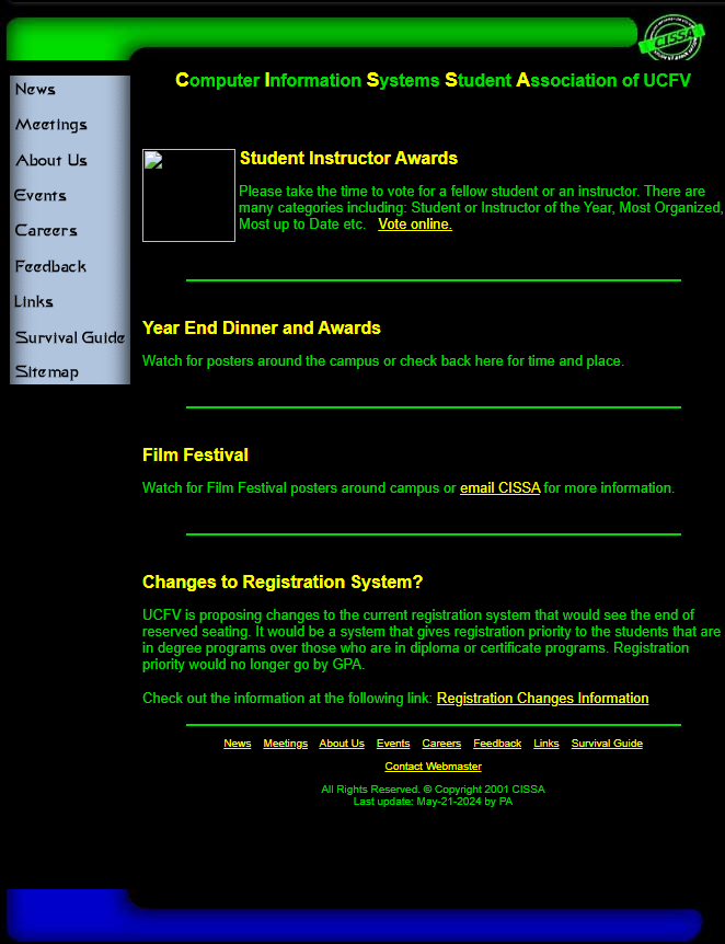 CISSA 2001 webpage